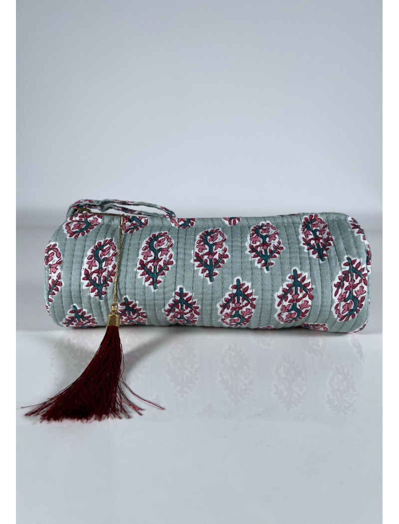 Estuche Redondo Estampado KRISNA Verde Agua