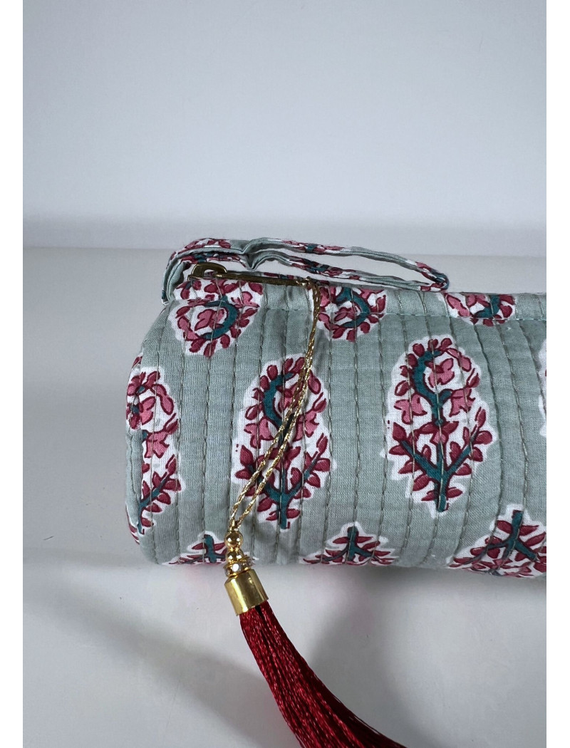Estuche Redondo Estampado KRISNA Verde Agua