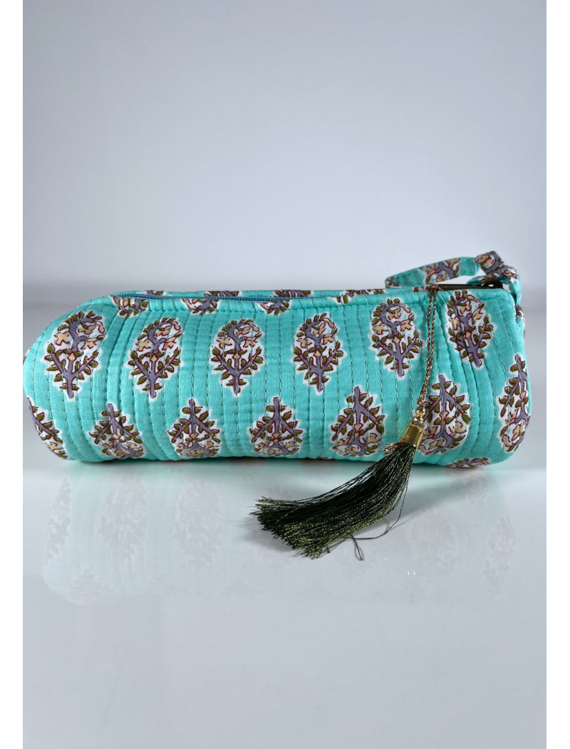 Estuche Redondo Estampado KRISNA Turquesa