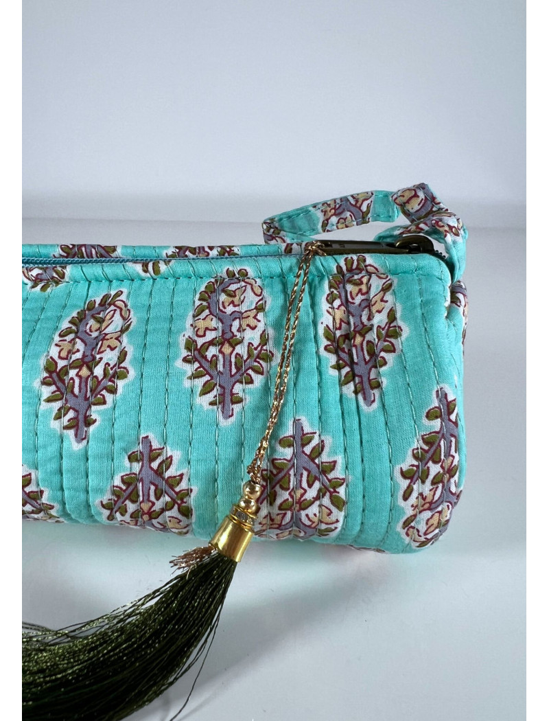 Estuche Redondo Estampado KRISNA Turquesa