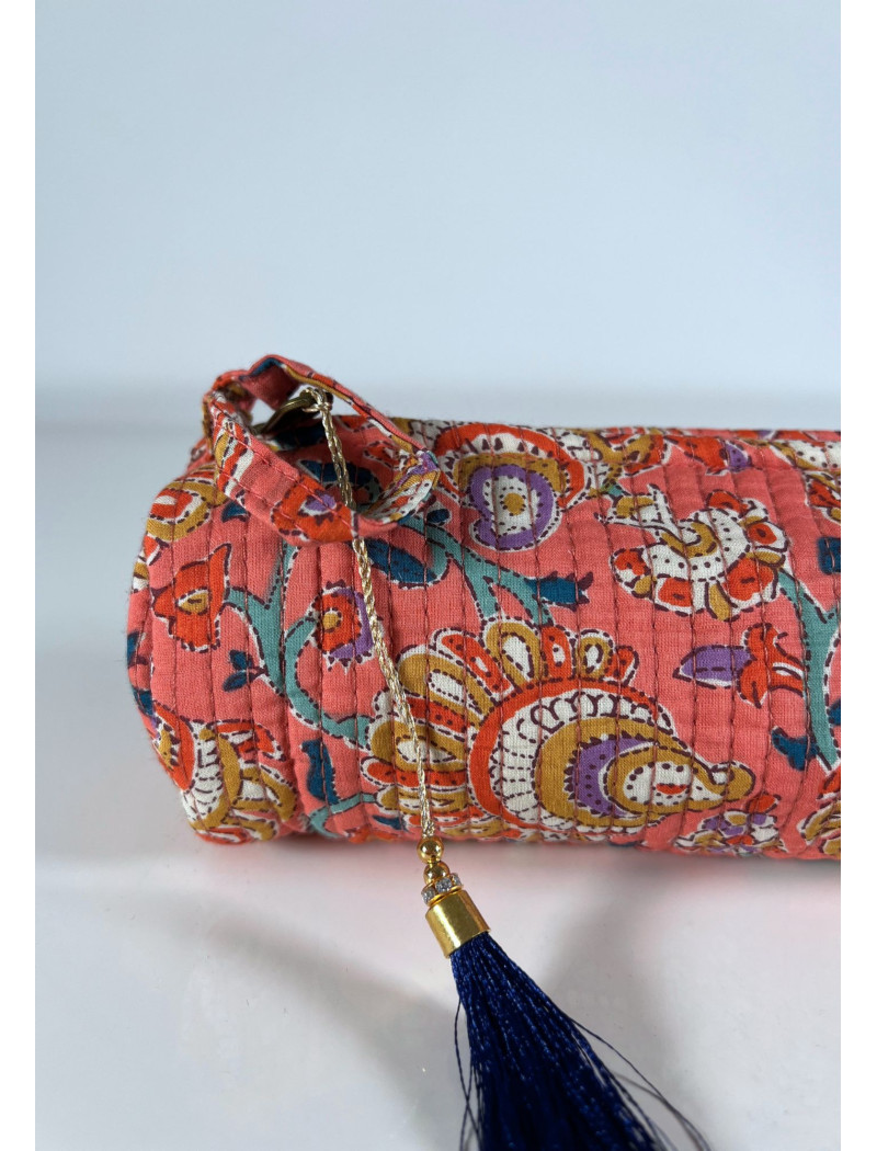 Estuche Redondo Estampado NIMIT Coral