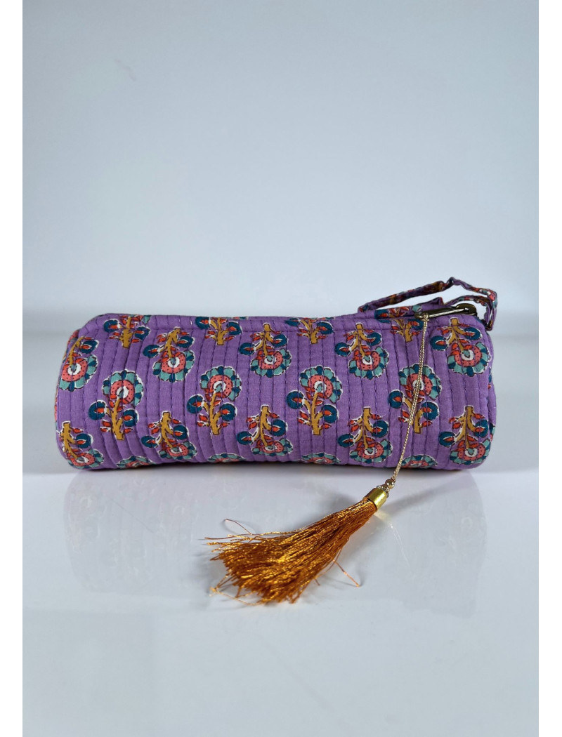 Estuche Redondo Estampado KALINDA Morado