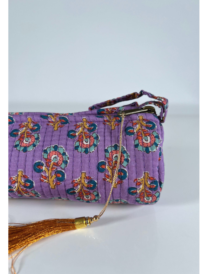 Estuche Redondo Estampado KALINDA Morado