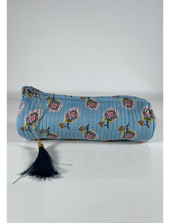 Estuche Redondo Estampado NALIN Celeste