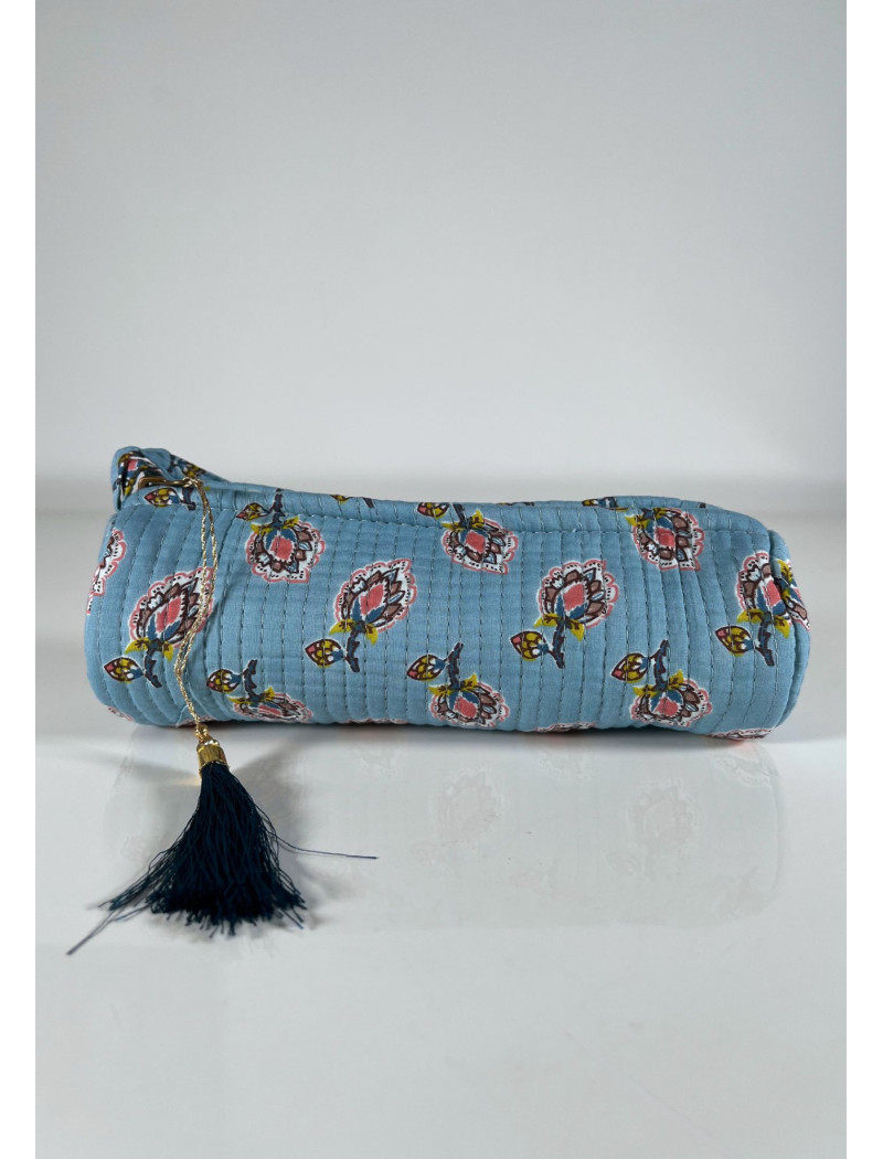 Estuche Redondo Estampado NALIN Celeste