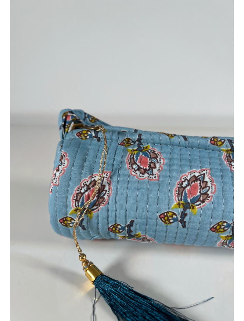 Estuche Redondo Estampado NALIN Celeste