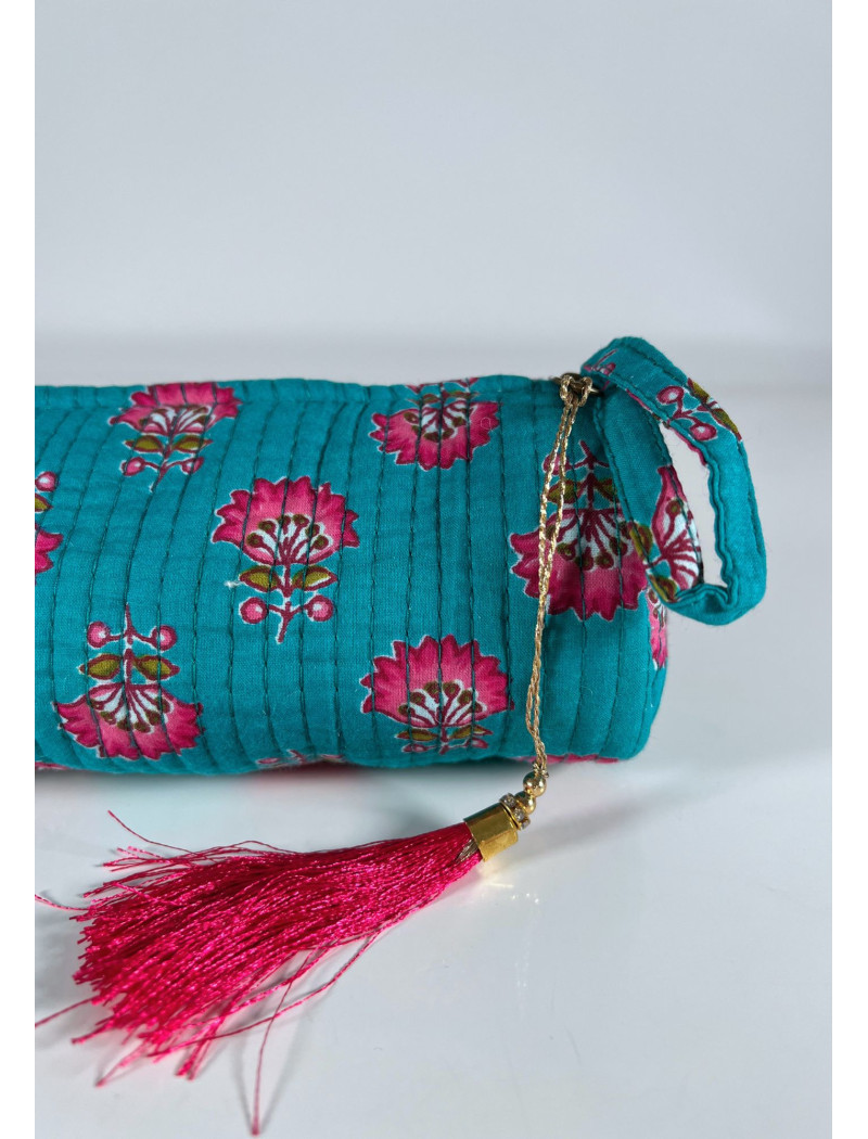 Estuche Redondo Estampado ARJUN Turquesa