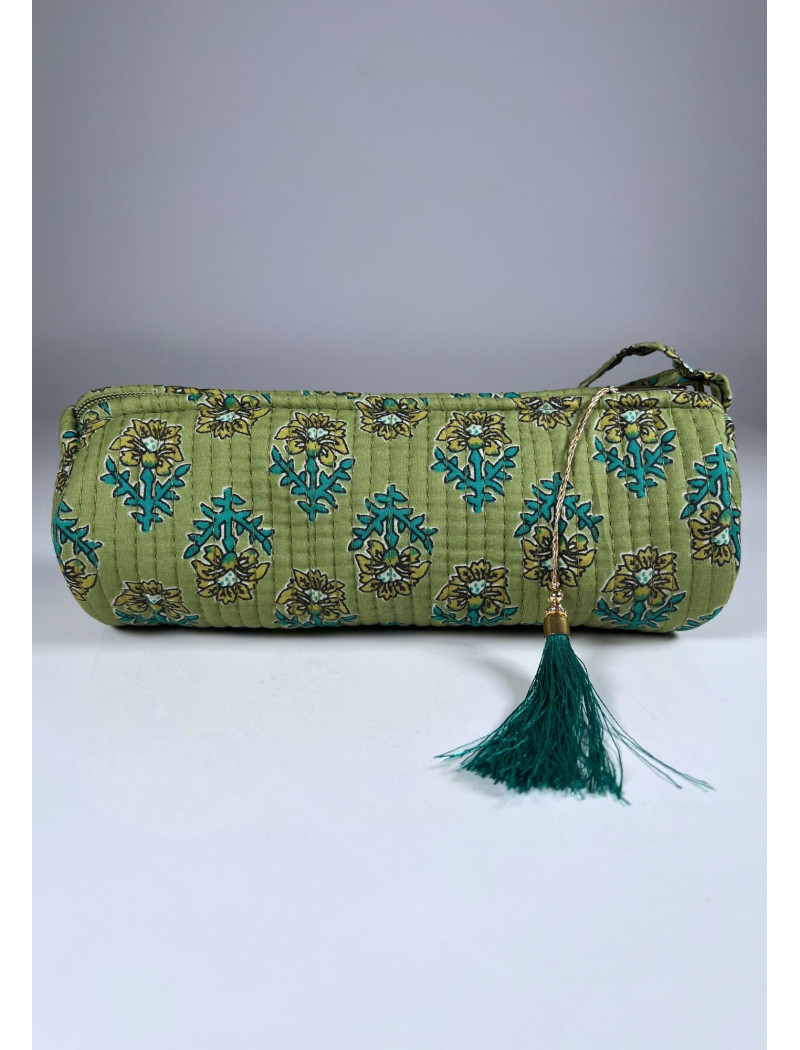 Estuche Redondo Estampado TANVI Verde
