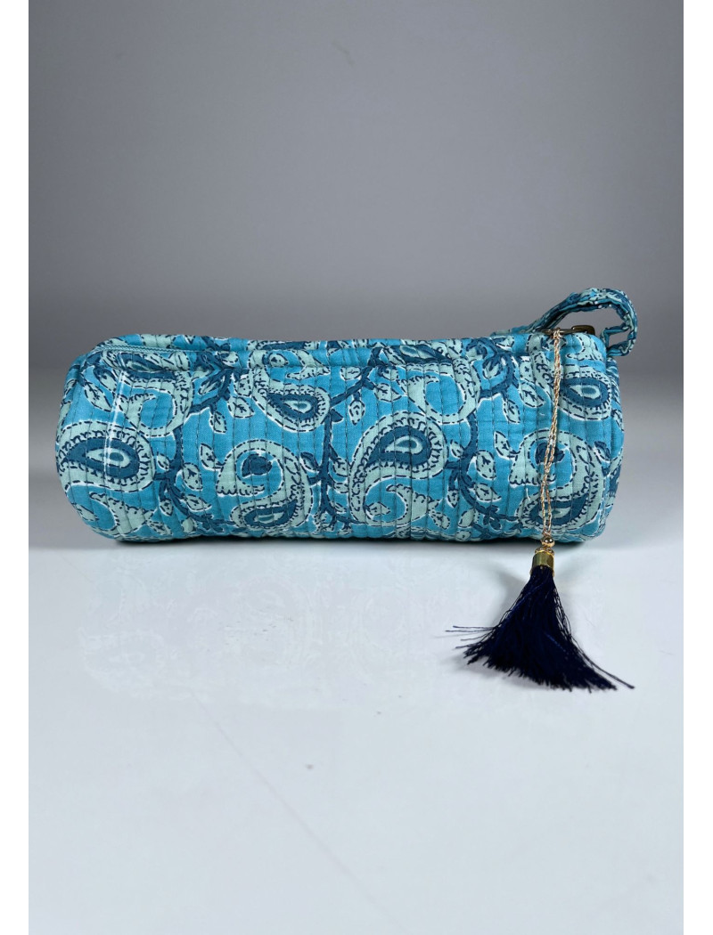 Estuche Redondo Estampado NILGIRI Turquesa