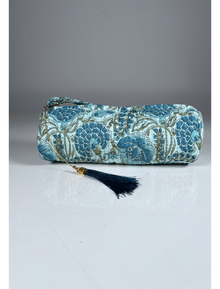 Estuche Redondo Estampado UTTAR Celeste