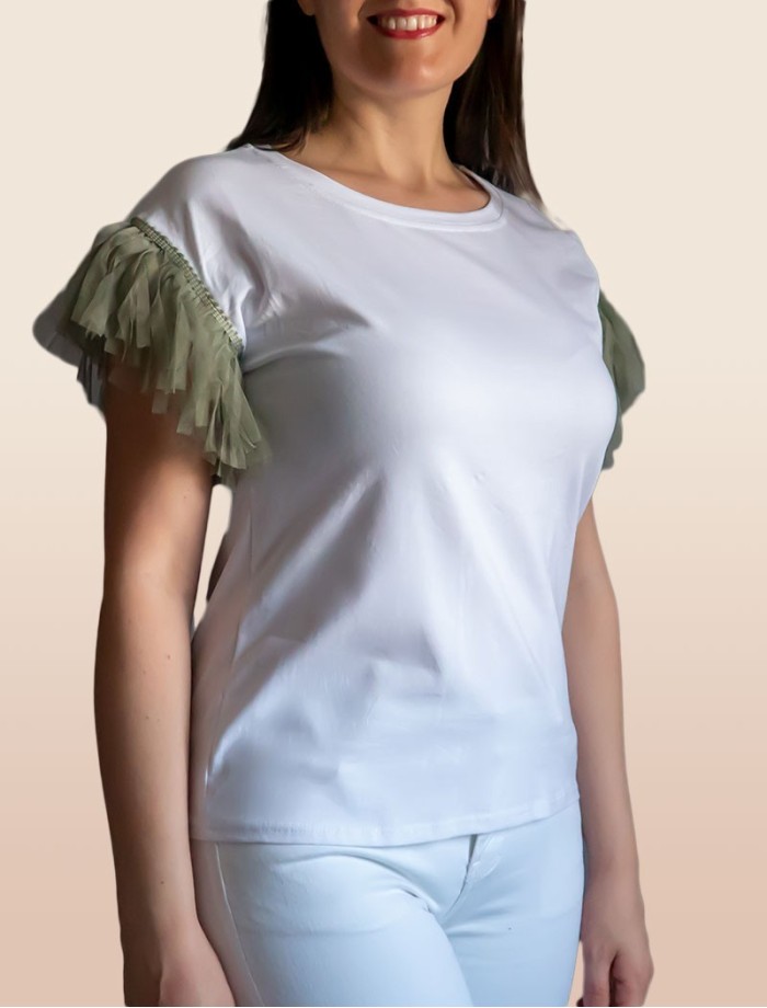 Camiseta Tul CHARLOTTE Verde Militar