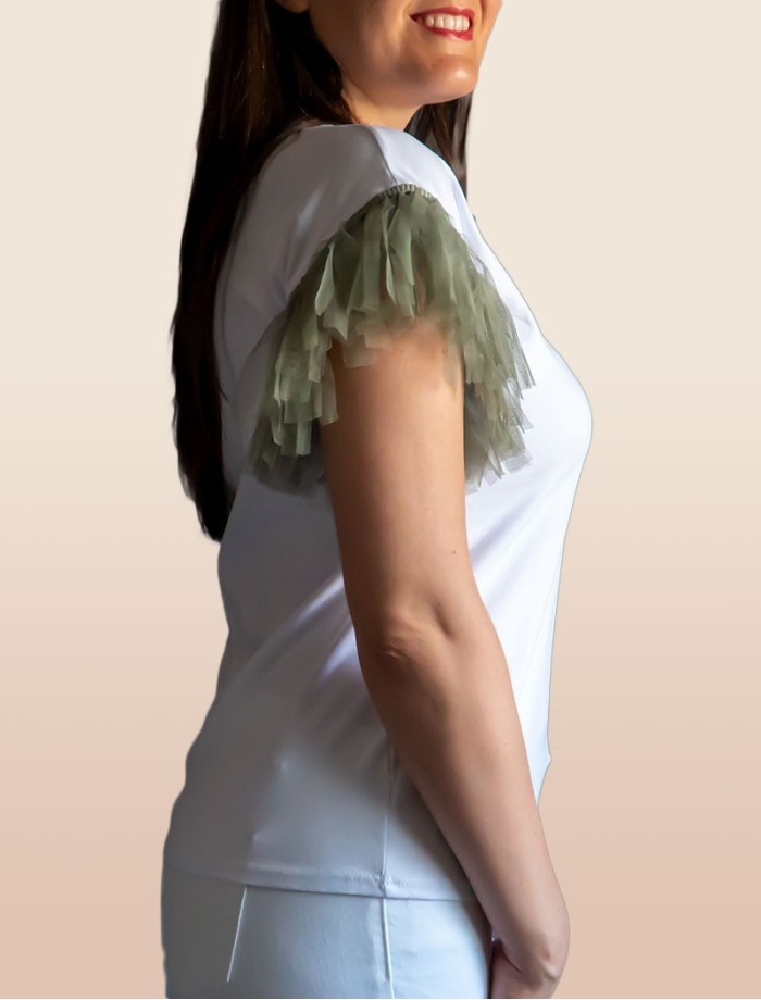 Camiseta Tul CHARLOTTE Verde Militar