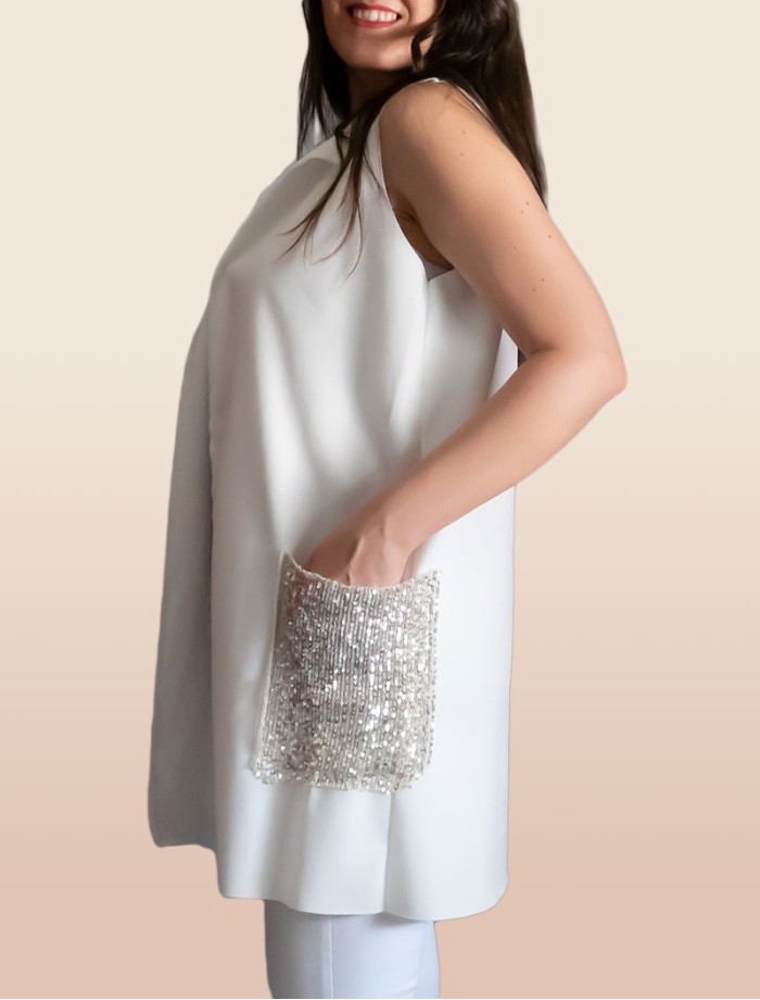 Chaleco Lentejuelas KAI Blanco