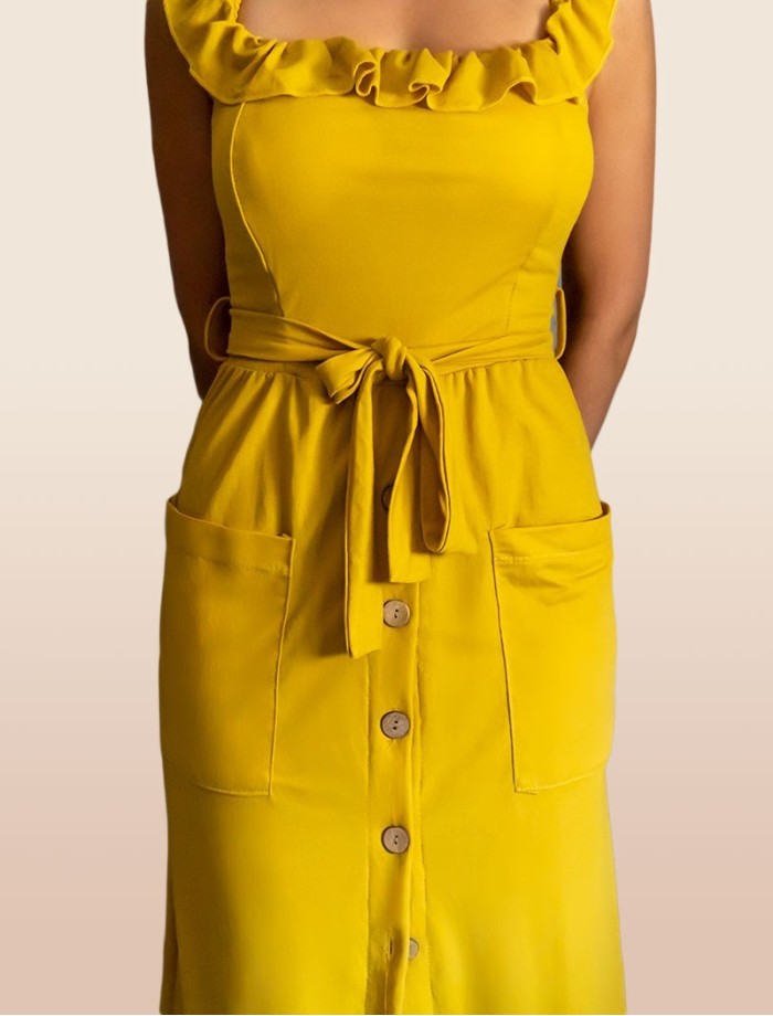 Vestido Midi COZUMEL Amarillo